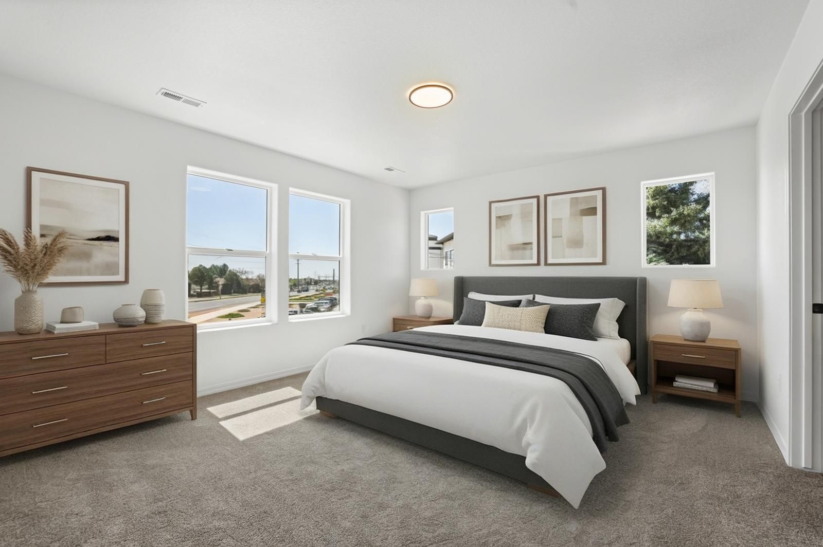 Lander primary bedroom with natural light